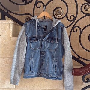 Hollister Denim Jacket with Gray Sleeves